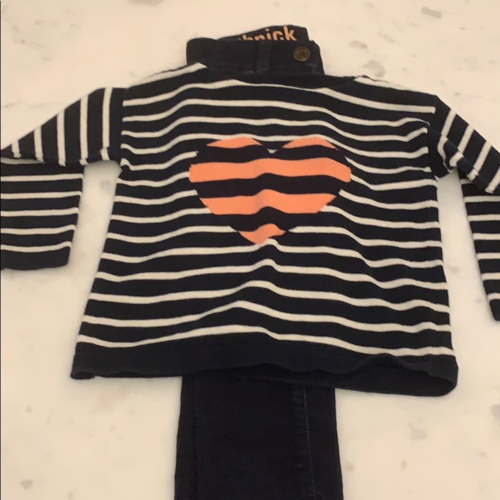 Crewcuts Toothpick Cords and Heart Sweater